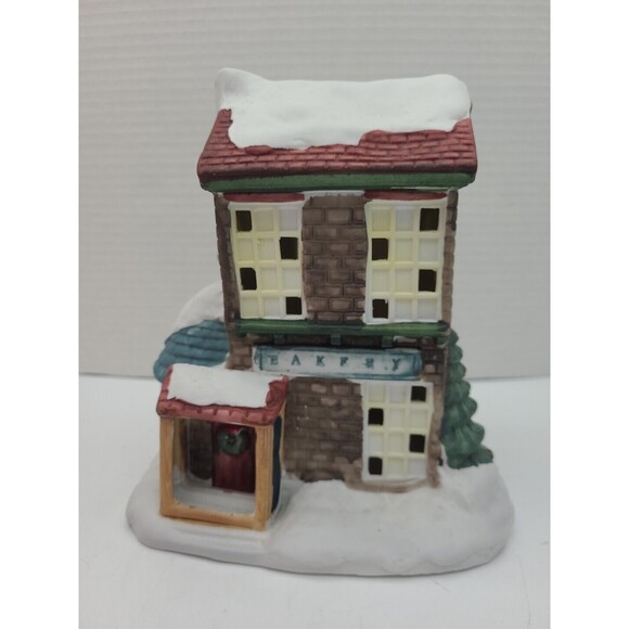 Christmas Village Lighted House Bakery Victorian Caldor Stores Hand Painted - Picture 1 of 9